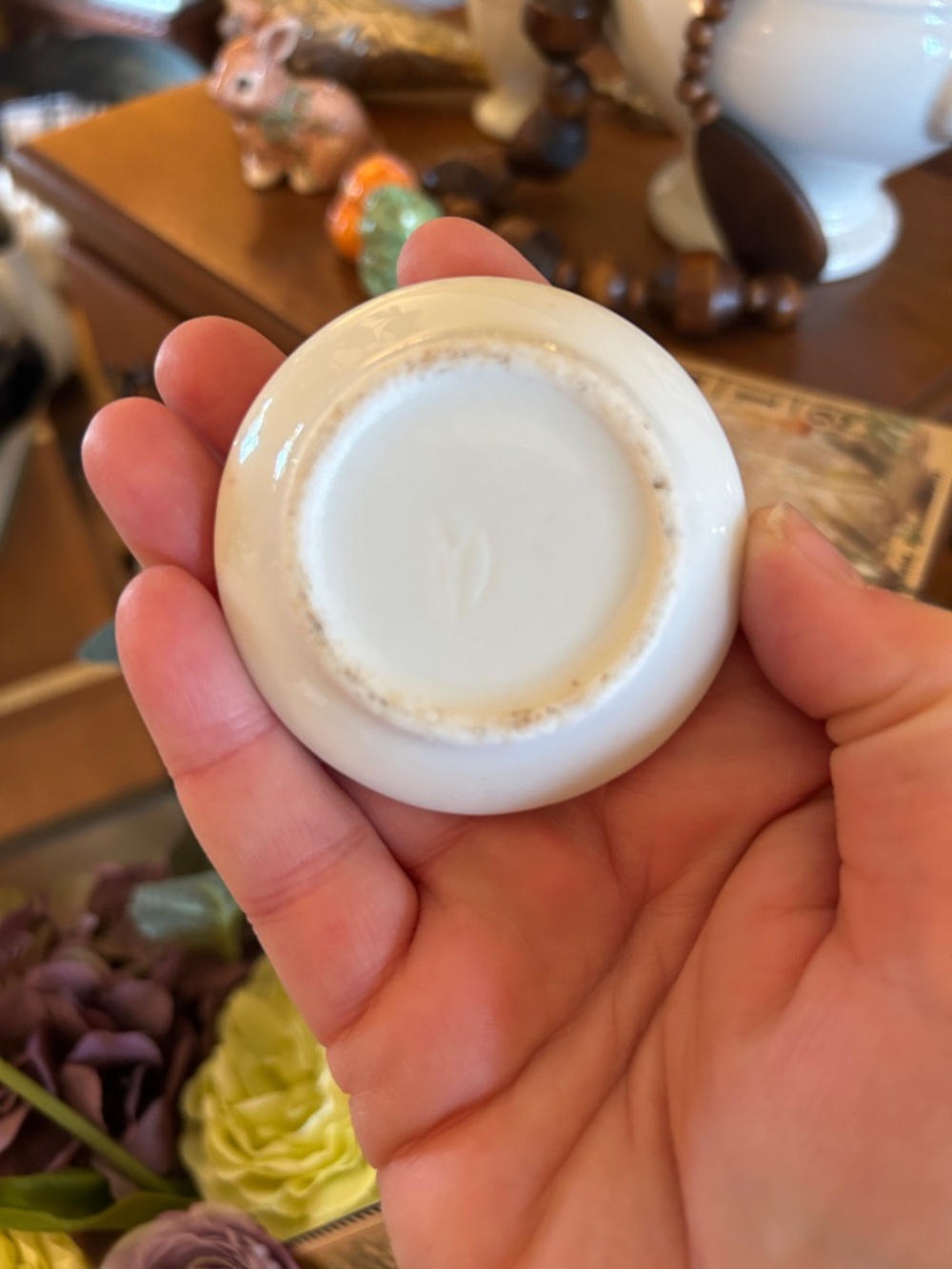 Chunky White Vintage Ironstone Butter Pat - Picture 3 of 5